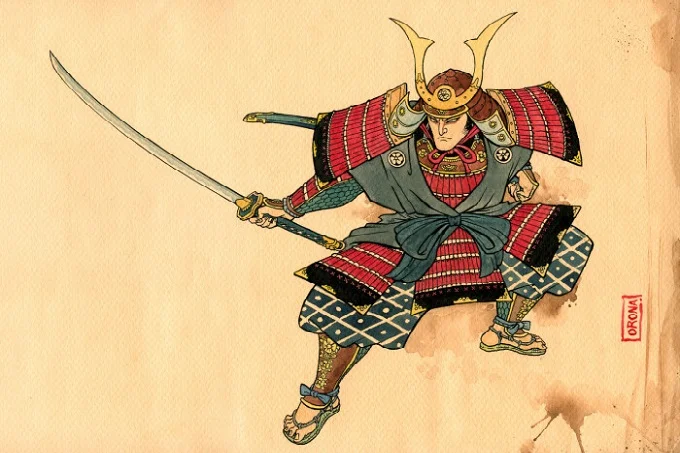 Samurai, possibly practicing Tsuji Giri