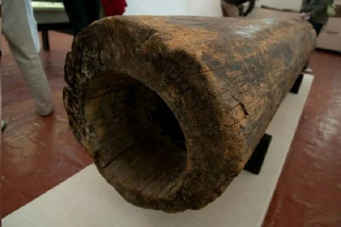 A wooden pipeline that survived even after 500 years