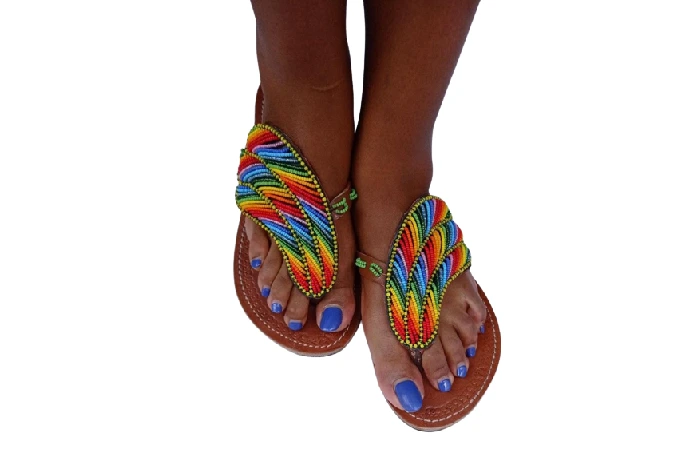 Kenyan beaded sandals for women