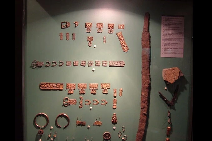 Artifacts are found in the tombs of the Avar elite in the Carpathian Basin.