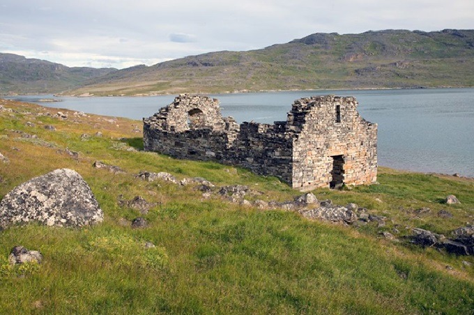 Ruins of Brattahlid, Eric the Red's farm in Greenland.