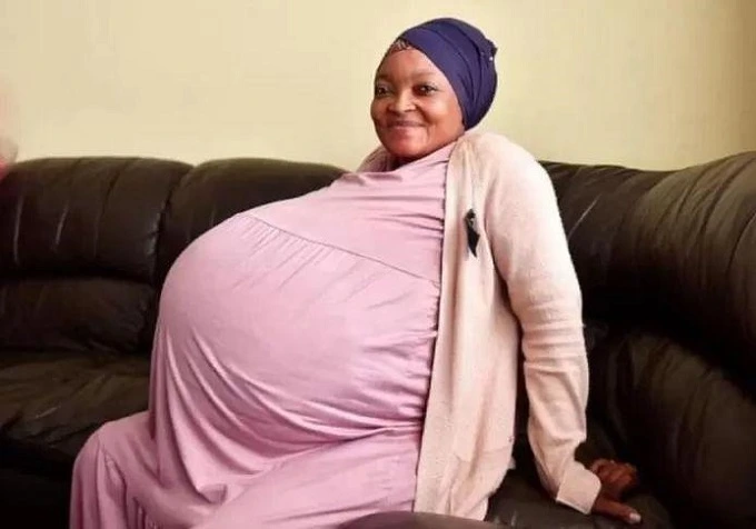 Gosiame Thamara Sithole when she was pregnant with the "unseen" 10 babies