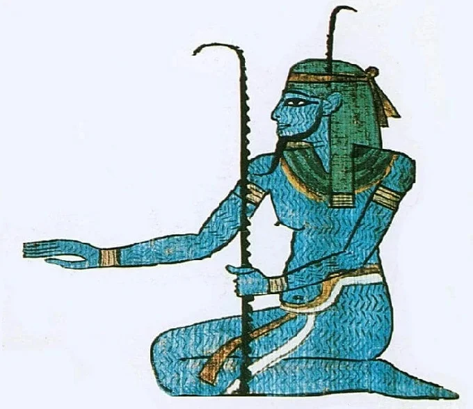 Egyptian god also depicted in blue