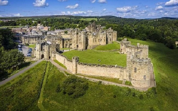 The ancient castle of Alnwick 