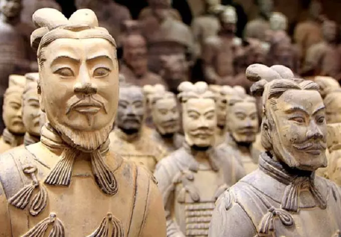Stone statues near the tomb of Emperor Shihuan Di.