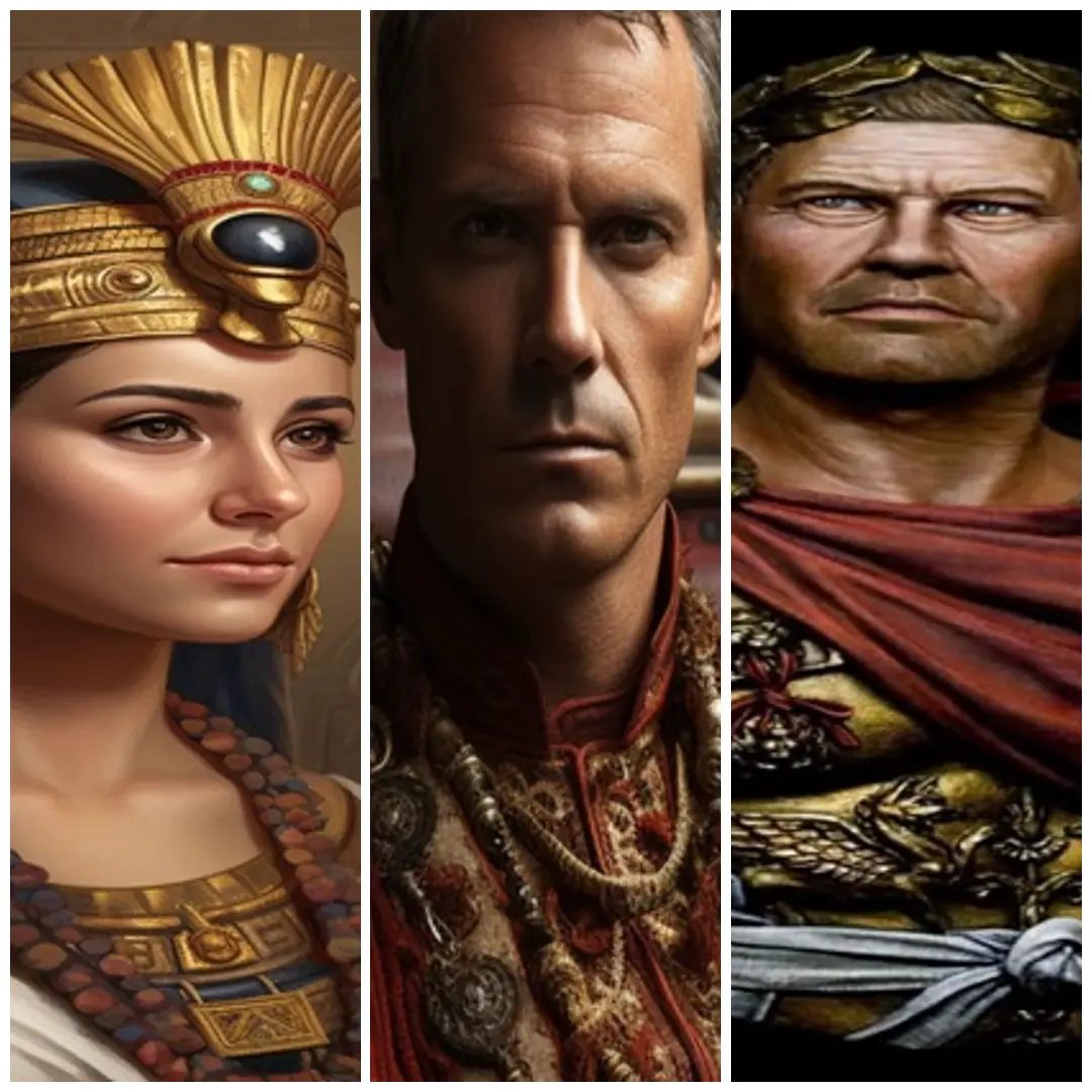 cleopatra,Ceasar and mark anthony