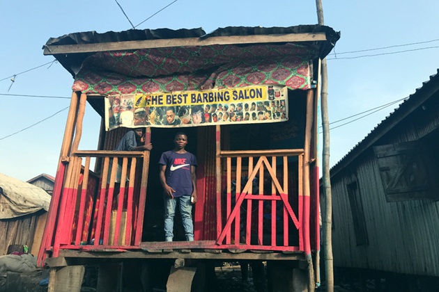 Barbershop in Makoko