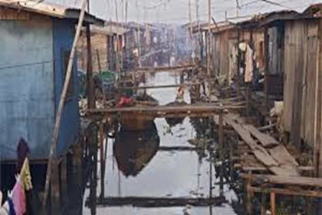 The poorest streets of the slums