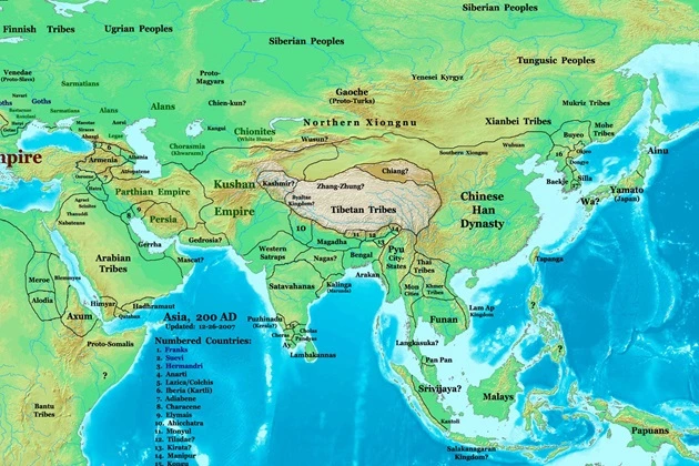 Kushan Empire on the map