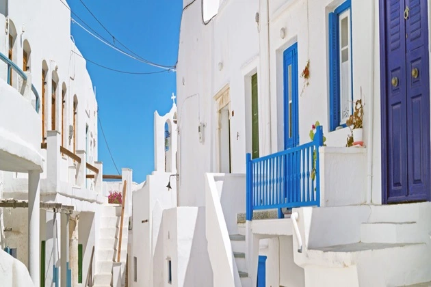 Blue and white houses in Greece