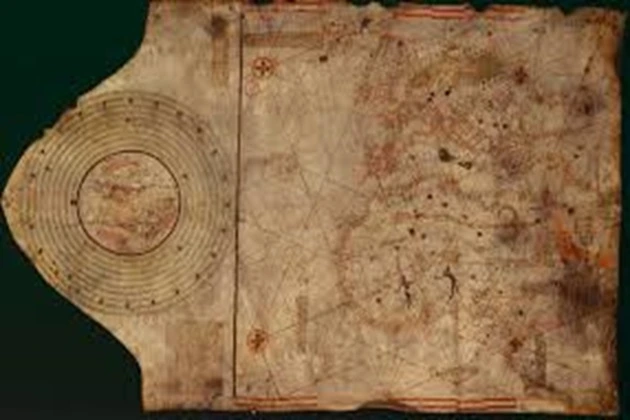 Columbus Map", drawn around 1490 in the cartographic workshop of Bartolomeu and Christopher Columbus in Lisbon.

