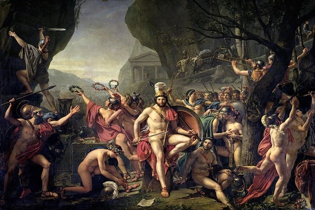 Leonidas at Thermopylae, painting by Jacques-Louis David, 1814.