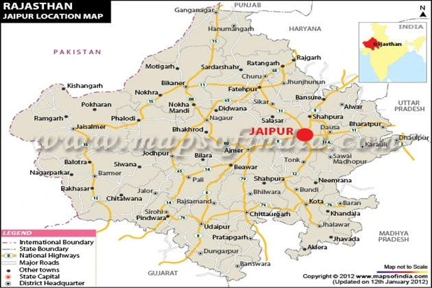 Jaipur on the map