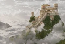 The mythical palace of the Greek gods on top of Mount Olympus in Greece.