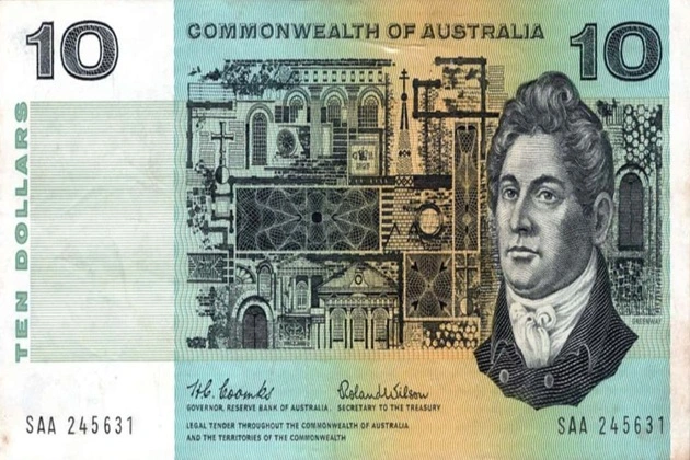 A banknote featuring Francis Greenway