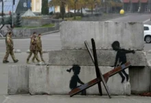 Banksy mural in Ukraine.