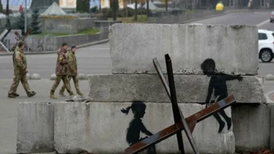 Banksy mural in Ukraine.