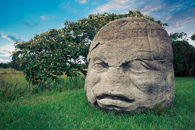 Giant heads of the Olmec culture