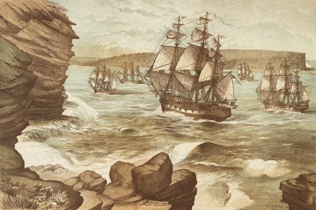 Ships transporting convicts to Australia