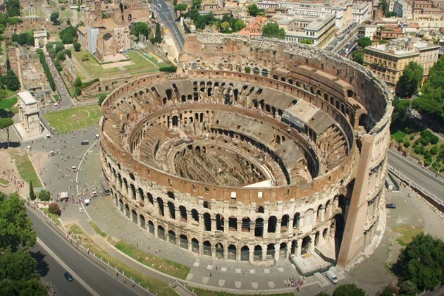 A birds eye view of the Great Colosseum