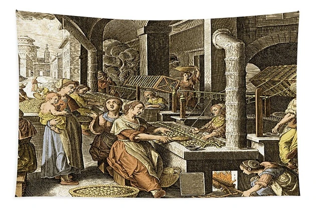 Wallpaper production began in Europe in the 17th century