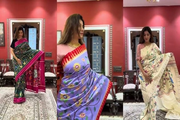 Saree on Indian women.
