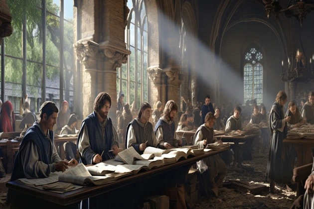 Monasteries in the Middle Ages were centers of education and art.