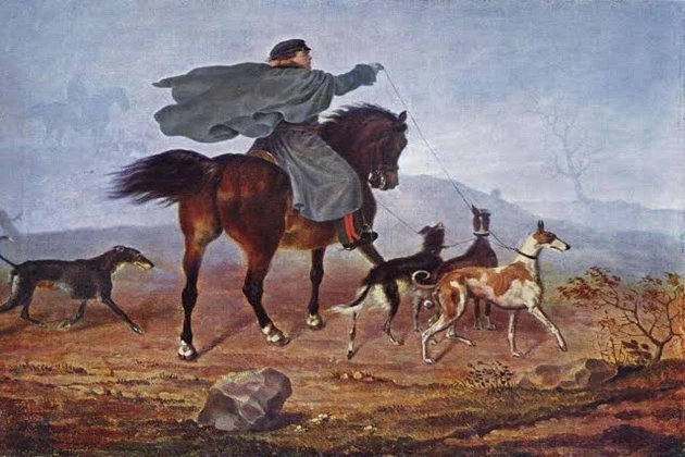 Royal hunting with greyhounds
